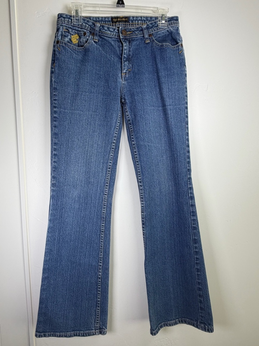 Rocawear Y2K Bootcut Jeans Medium Wash Embroidered Logo Size 11